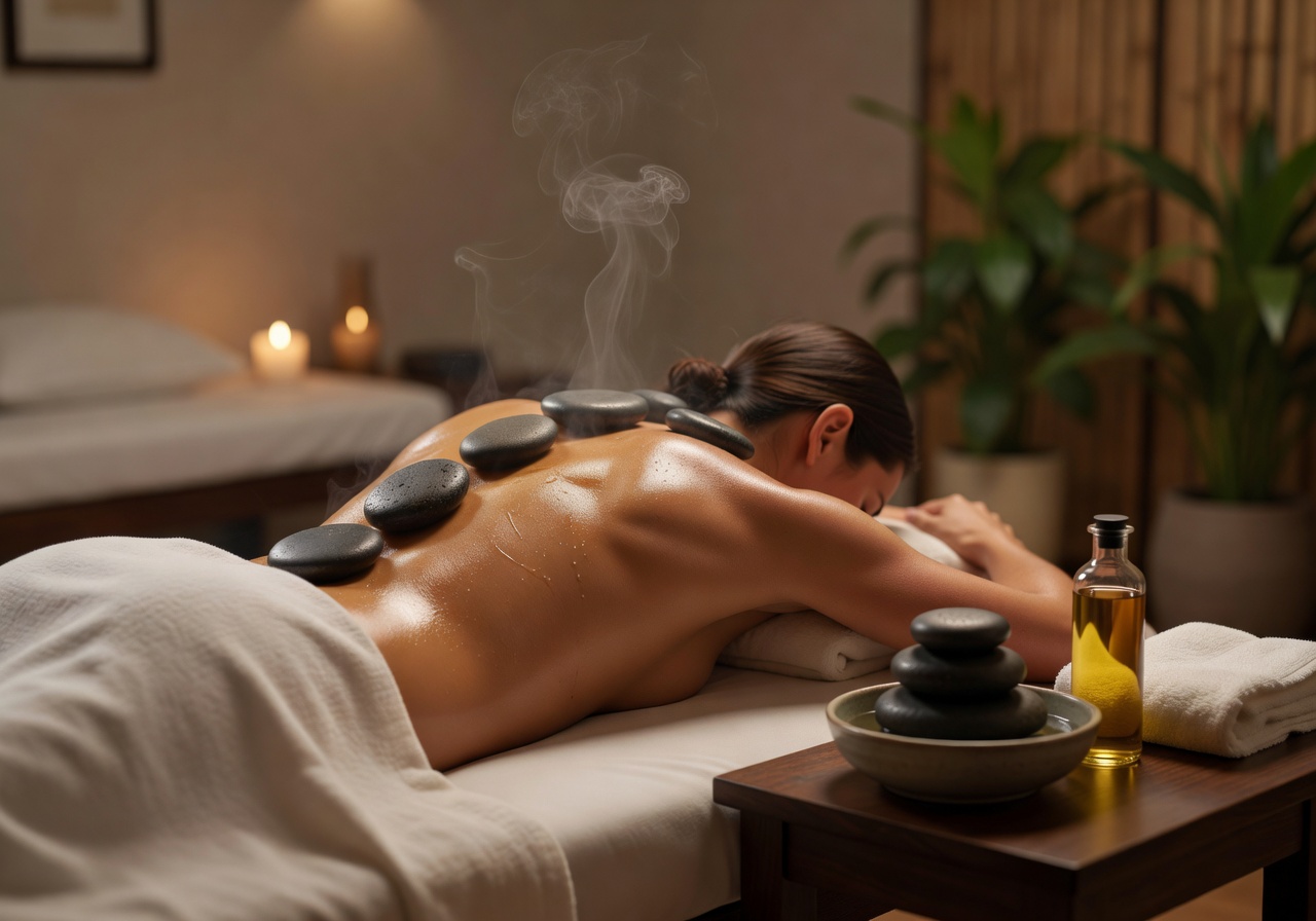 Hot stone massage therapy