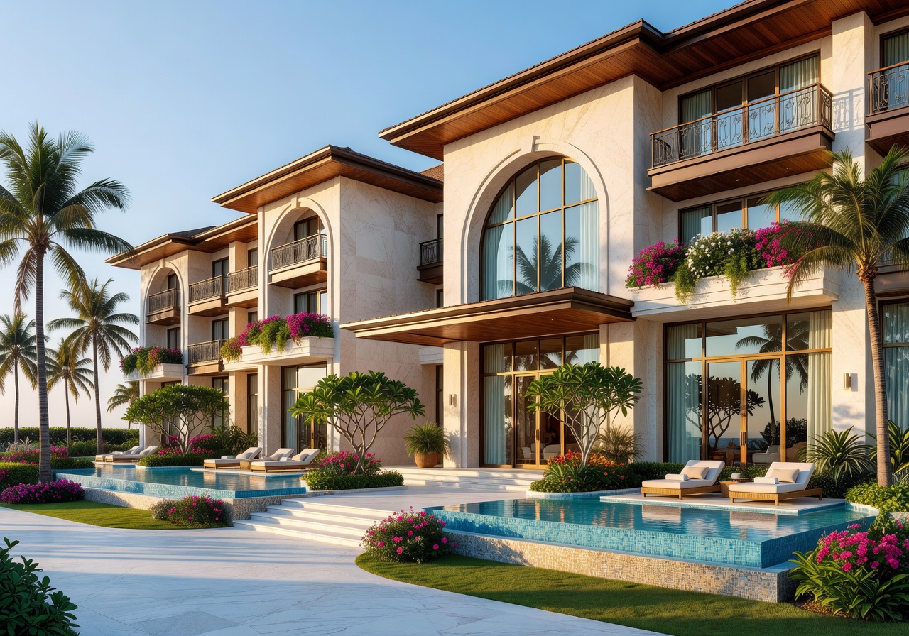 Luxurious resort hotel exterior architecture